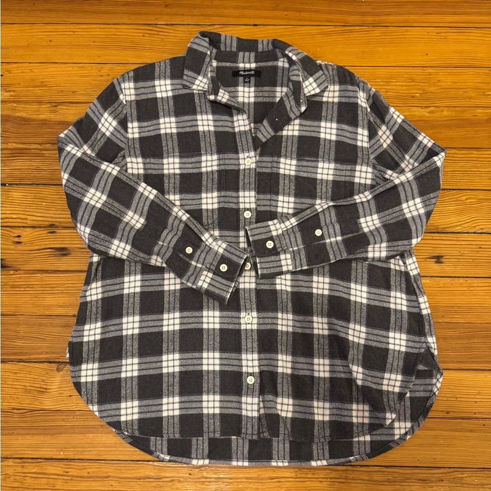Madewell Flannel Long Sleeve Button Up Shirt -Size S